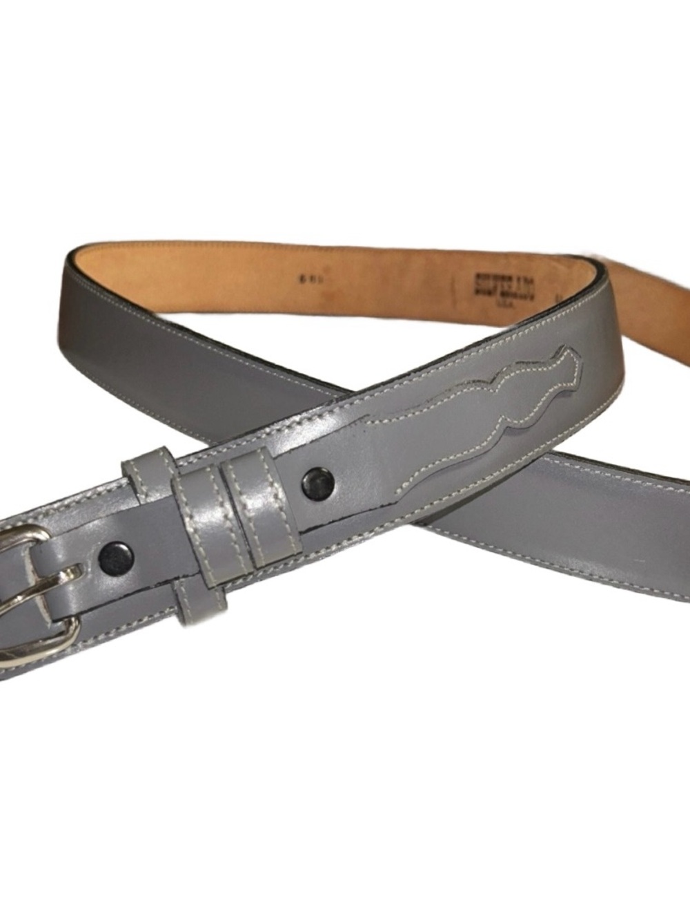 Silverado ~Vintage ~Men’s Size 44 (X-Large) ~ Gray ~ Leather Western Ranger Belt